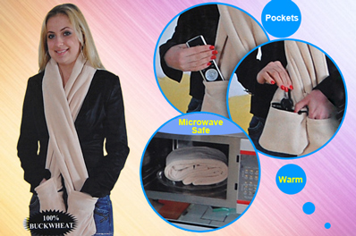 Visit Fashionable Microwave Heatable Cuddlee Scarf with Hand Pockets