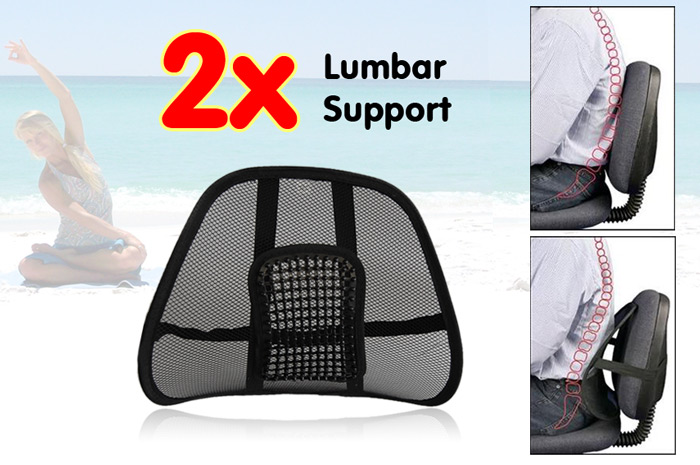 Visit 2 x Seat Lumbar Support with Massage Beads