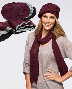 Visit Emerge Weekend Knitted Scarf and Beret Set