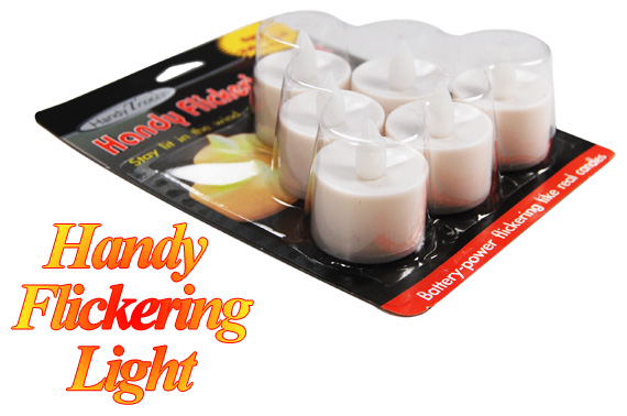 Visit 6x Battery Operated Flickering Tea Lights/Candles