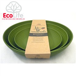 Visit EcoLife Biodegradable Bowl 3pcs Set Dark Green Color