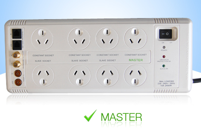 Visit 8-Way Surge Protected Powerboard with Master/Slave Control and Stand-By Stopper