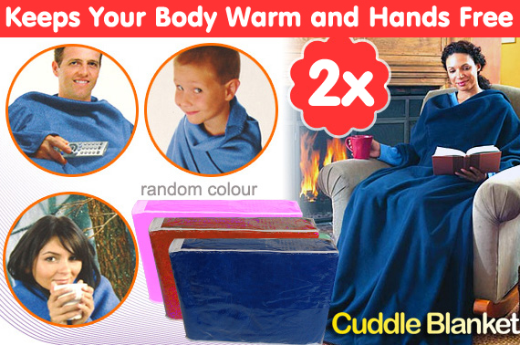 Visit 2 X Cuddlee Blanket with Sleeves