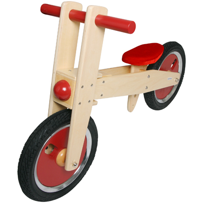 Visit Childrens Wooden Balance Bike - Red