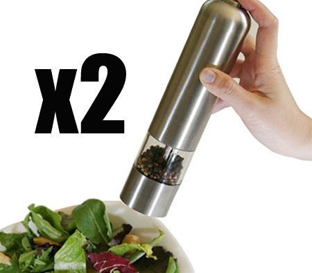 Visit 2 x Electric Salt Pepper Mill/Grinder with Light