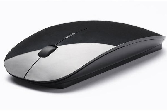 Visit 2.4GHz Wireless Slim Mouse with Mini USB Receiver, Black