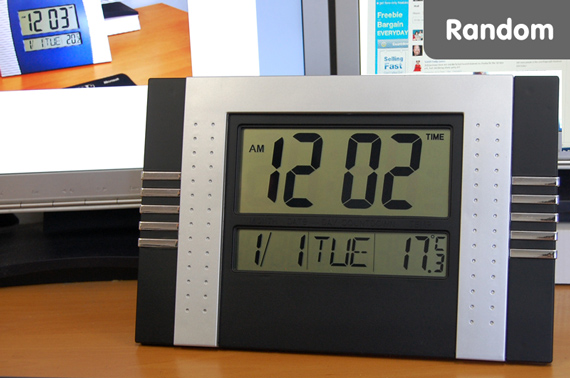 Visit Digital Alarm Clock with Large LCD Display and Temperature/Calendar/Timer