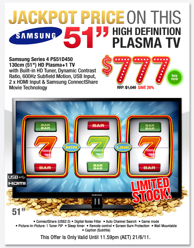 Visit Samsung PS51D450 130cm (51'') HD Plasma TV
