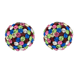 Visit Sterling Silver Multi Crystal Studs