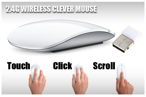 Visit 2.4GHz Wireless Clever Mouse with Touch 3D Key