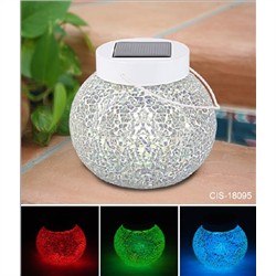 Visit Solar Powered Mosaic Glass Sun Jar Light Color Changing