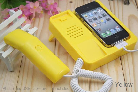 Visit Yellow Phone x Phone - The Old Fashioned iPhone Charging Stand with Handset