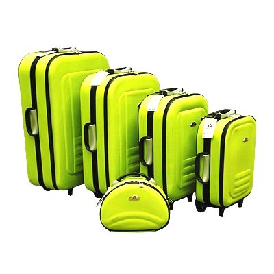 Visit 5pc Suitcase Trolley Travel Bag Luggage Set -Green