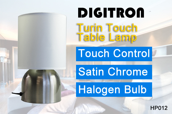 Visit DIGITRON Turin Touch - Touch Control Table Lamp with Halogen Light Bulb, HP012
