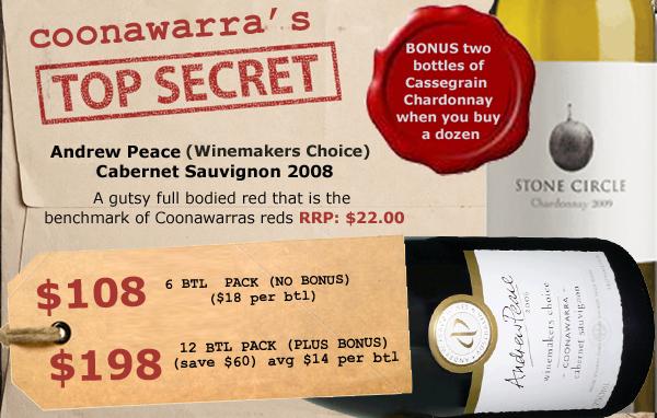 Winemakers Choice coupons: COONAWARRAS TOP SECRET