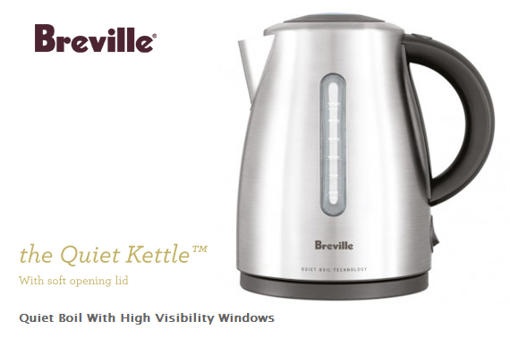 Visit 2400W 1.7L BREVILLE Quiet Kettle with Soft Open Lid