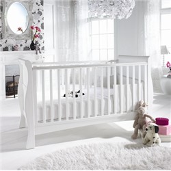 Visit 3-in-1 Baby Sleigh Cot,Toddler Bed,Sofa - White