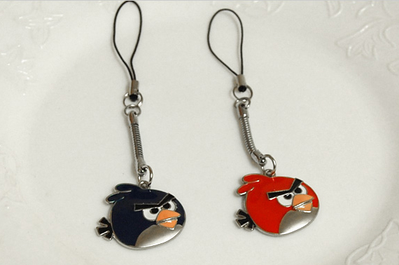 Visit A Pair of Keyrings / Necklaces, Blue and Red