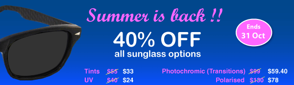All sunnies options 40% off