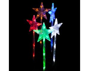 Visit Christmas LED 5 Star Poles with Flash Controller 58cm H - Multi