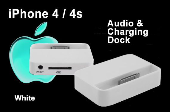 Visit Quality iPhone 4 / 4S Audio & Charging Dock - White