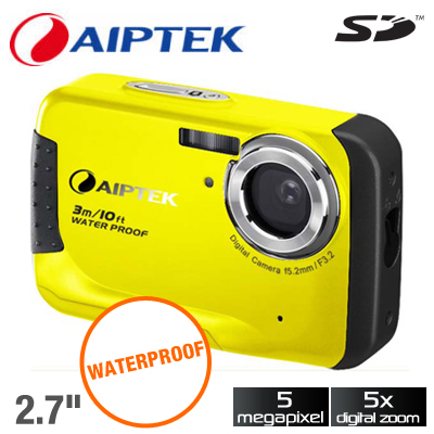 Visit Aiptek 5MP Yellow Waterproof Digital Camera