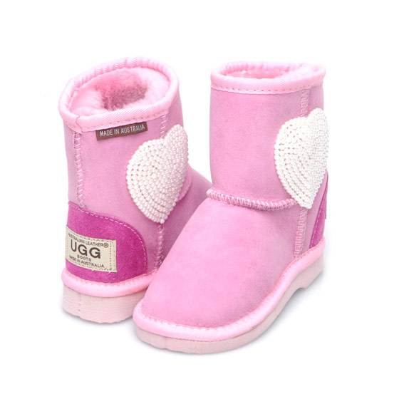 Visit Kids Ugg Boots Min Pearl Heart - Pink