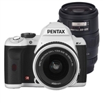 Visit Pentax KR Digital SLR Camera (Twin Kit) White with $75 Added Value