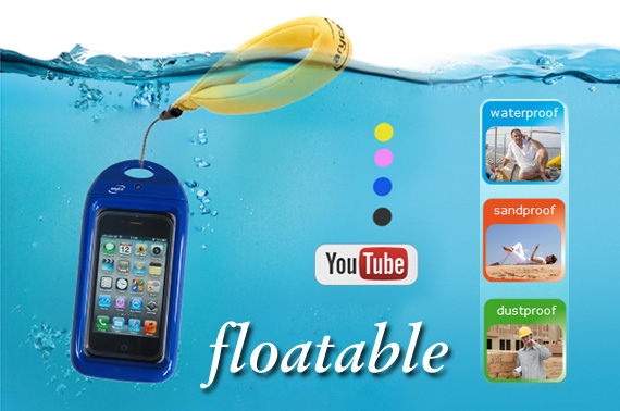 Visit Blue Waterproof Case for iPhone 4S/4 with Floatable Strap