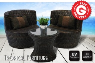 Visit Three or Five-Piece Stylish Handcrafted Outdoor Furniture Set, National