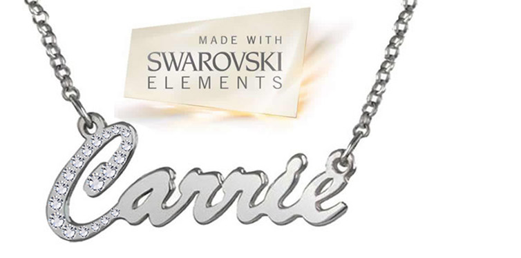 Visit An elegant Swarovski Elements Crystals name necklace