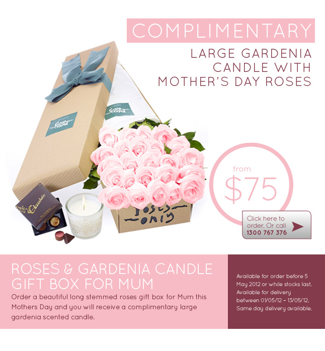 Roses Only coupons: Complimentary Candle with Mothers Day roses