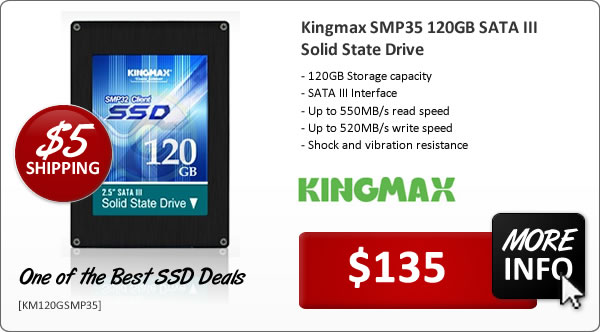 Visit Kingmax SMP35 120GB SATA III Solid State Drive