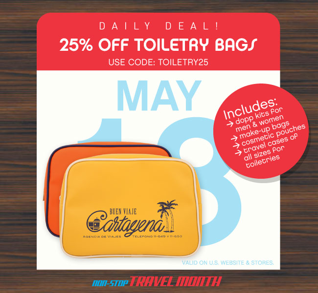 Flight001 coupons: 25% off Toiletry Bags