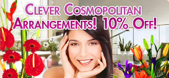 Ready Flowers coupons: 10% off our cosmopolitan arrangements