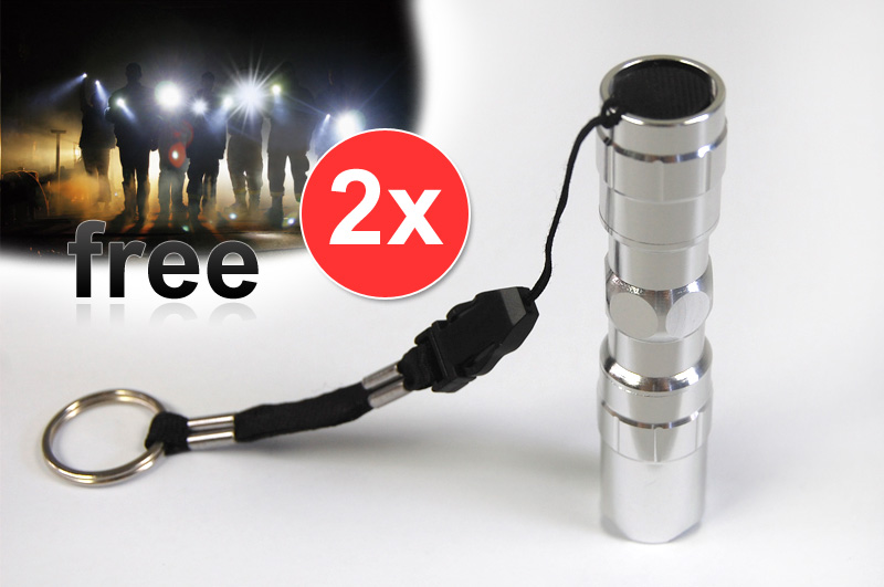 Visit 2 x Quality Aluminium LED Mini Torch