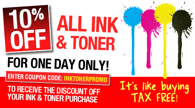 eStore coupons: 10% OFF ALL INK AND TONER