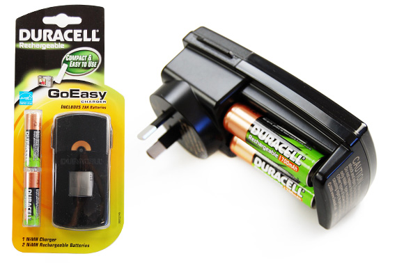 Visit Duracell GoEasy NiMH Charger with 2 Rechargeable AA Batteries
