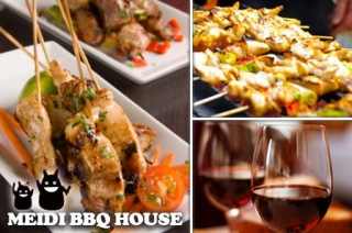 Visit All-You-Can-Eat Authentic Chinese BBQ Plus a Glass of Wine Each