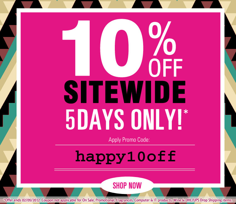 Crazy Sales coupons: 10% Off Sitewide