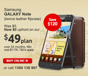 Vodafone Australia coupons: Samsung GALAXY Note