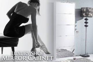 Visit Full-Length Mirrored Shoe Cabinet Stores Up to 15 Pairs, Delivered
