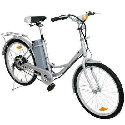 Visit Electric Bike with 200W Brushed Motor, 25kmh Speed and 30km Range - Silver