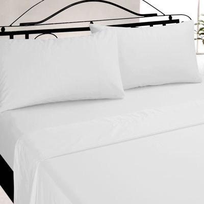 Visit King Size Sheet Set - 100% Cotton Percale - White