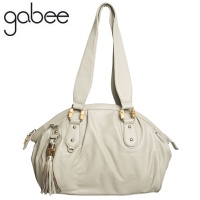 Visit Gabee Handbag - Taupe Satchel Design with Bamboo Detailing