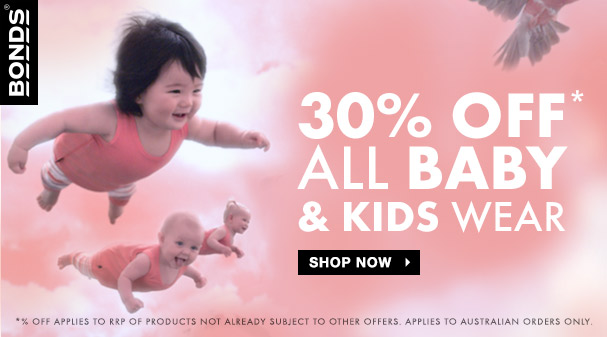 Bonds coupons: 30% off baby & kids wear