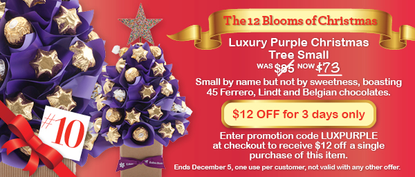 Edible Blooms coupons: Luxury Purple Christmas Tree Small
