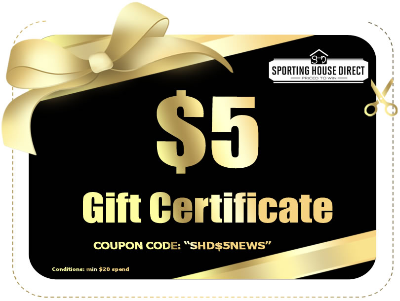 Sporting House Direct coupons: $5 OFF when you sign up for our newsletter