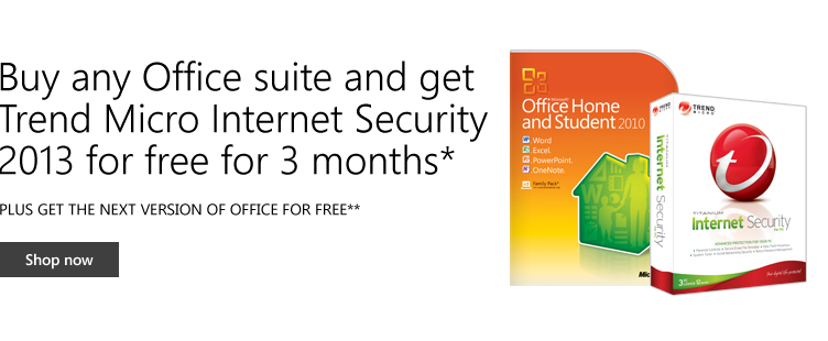 Microsoft Store coupons: Get Trend Micro Internet Security 2013 for free for 3 months