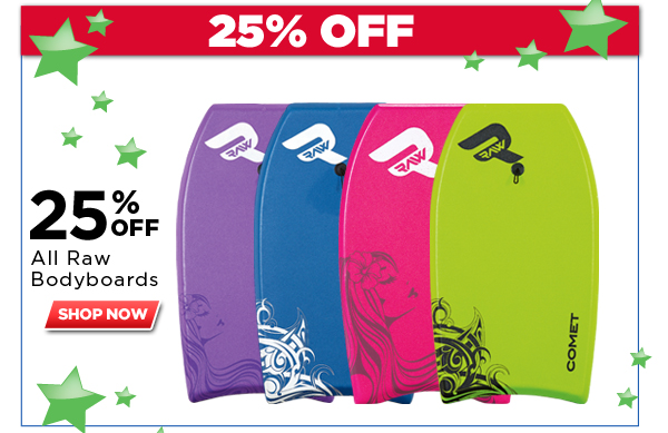 Amart AllSports coupons: 25% off All Raw Bodyboards